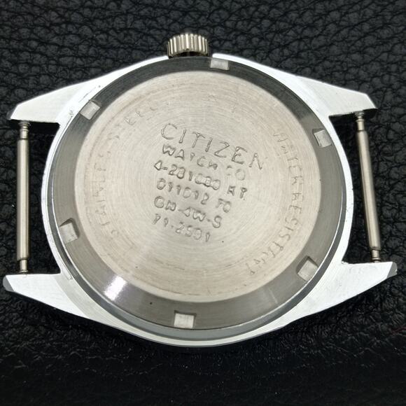 Vintage 1989 Citizen Automatic Mens Silver Watch W/daydate & Red accents - Picture 8 of 8